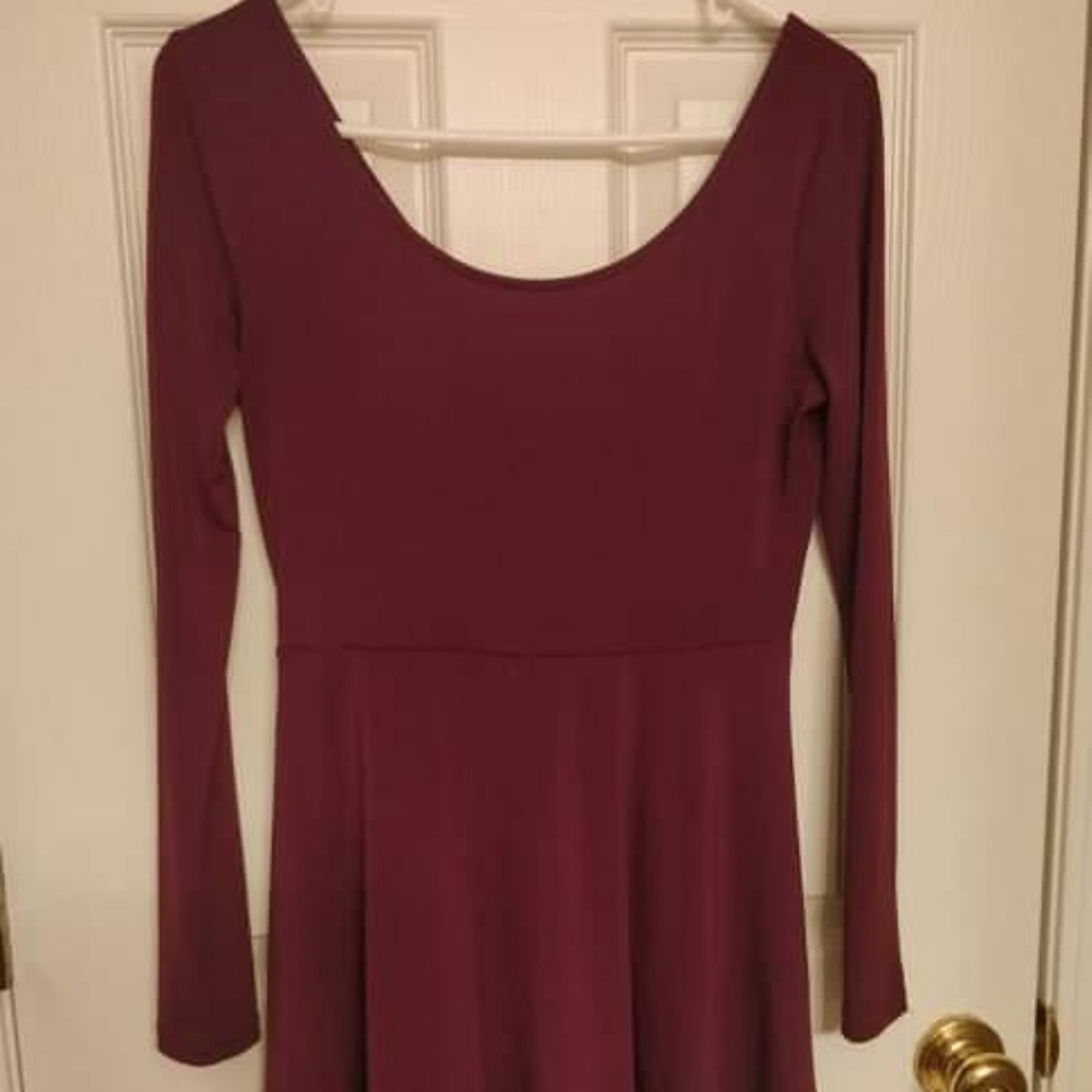Maroon long sleeve dress